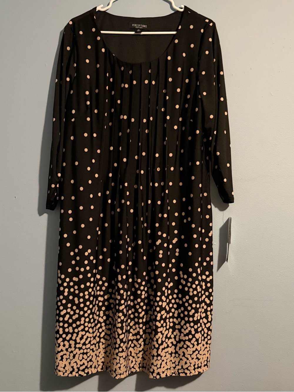 Abrand Black Dress with Light Pink Polka Dots - Kids Casual